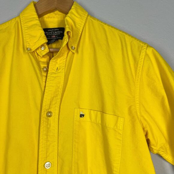Ralph Lauren Short Sleeve Button Down Shirt - Yellow - Small - Picture 2 of 3
